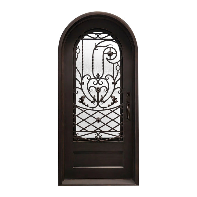 Elite Custom Door Iron Single Door with Round top
