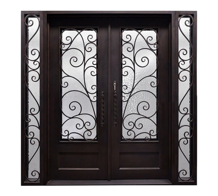 Elite Custom Door Iron Double Door with Sidelights