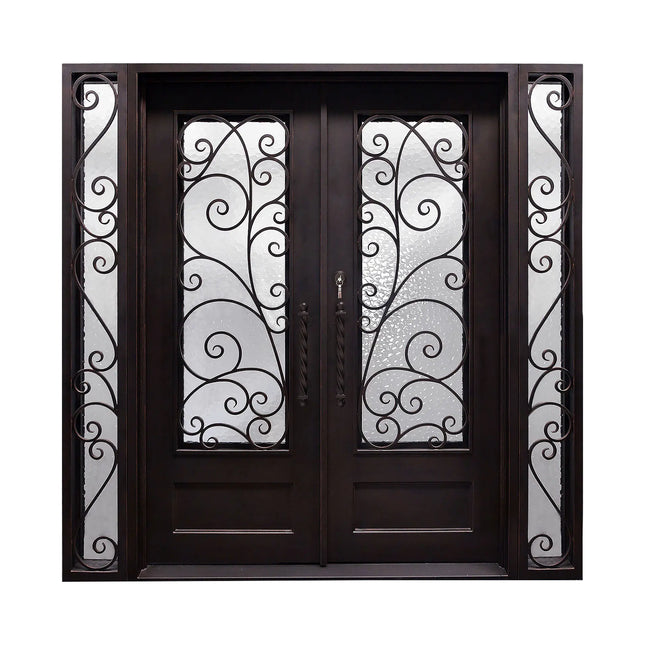 Elite Custom Door Iron Double Door with Sidelights