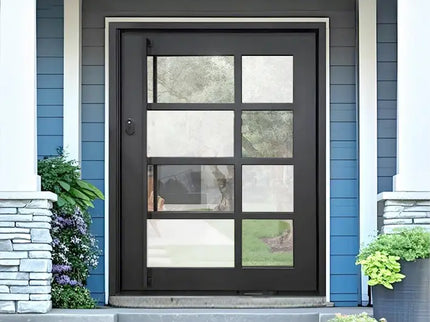 Customization Size Iron Pivot Door with Different Glass