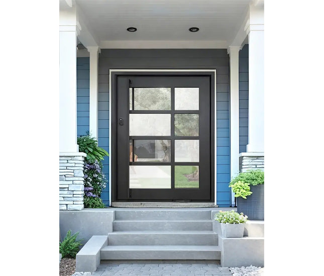 Customization Size Iron Pivot Door with Different Glass