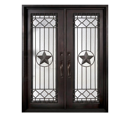 Elite Custom Door Iron Double Entry Door with Square Top