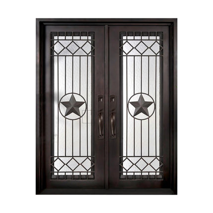 Elite Custom Door Iron Double Entry Door with Square Top