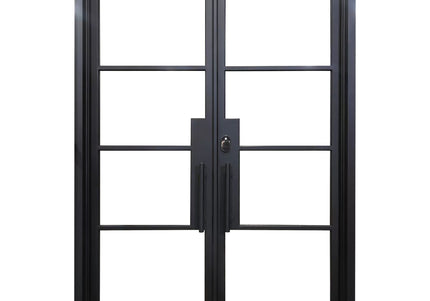 elitecustomdoor wrought iron french door with neat design and suqare top