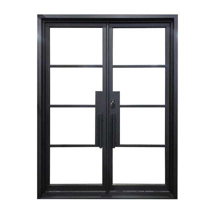 elitecustomdoor wrought iron french door with neat design and suqare top