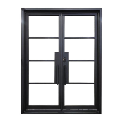 elitecustomdoor wrought iron french door with neat design and suqare top