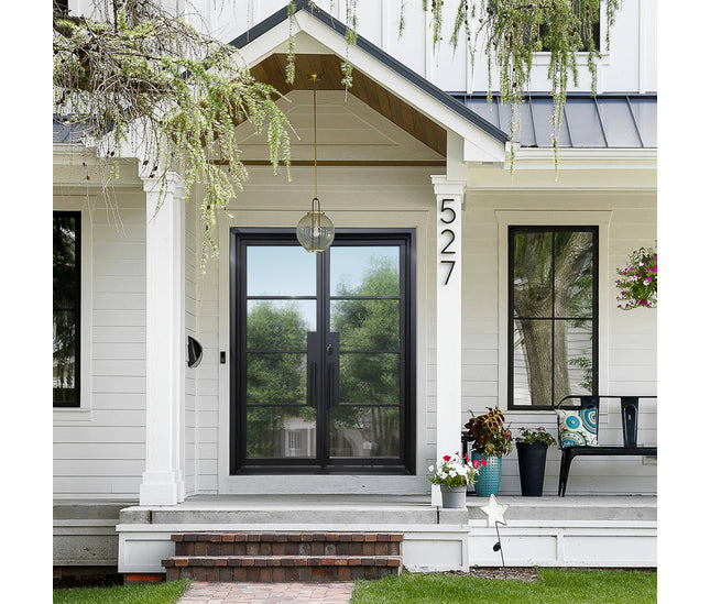 elitecustomdoor iron french double door with 8 lites tempered glass