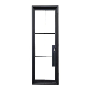 elitecustomdoor high quality iron french single door with matte black color