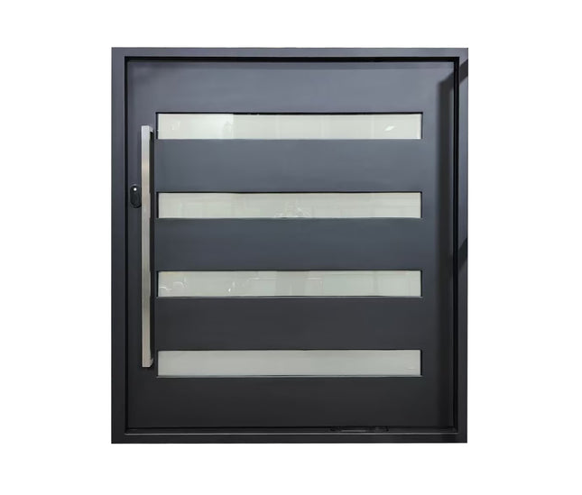 elitecustomdoor iron pivot door with long handle