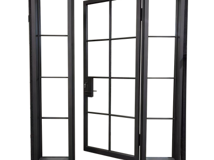 elitecustomdoor wrought iron french double door with 8 lites tempered glass