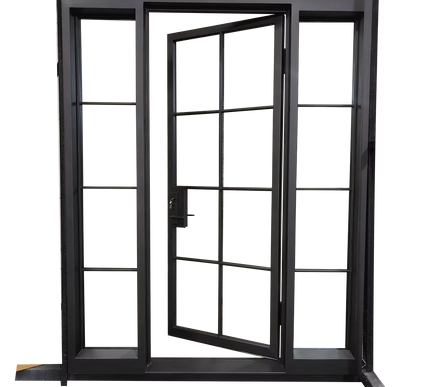 elitecustomdoor wrought iron french double door with 8 lites tempered glass