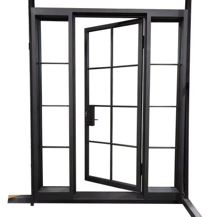 elitecustomdoor wrought iron french double door with 8 lites tempered glass
