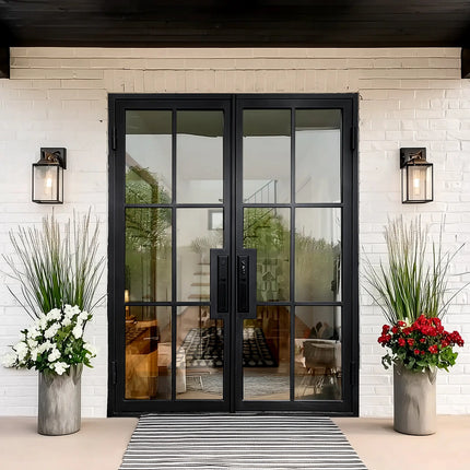 ECD Contemporary Thermal Break Iron French Double Door  F-T112