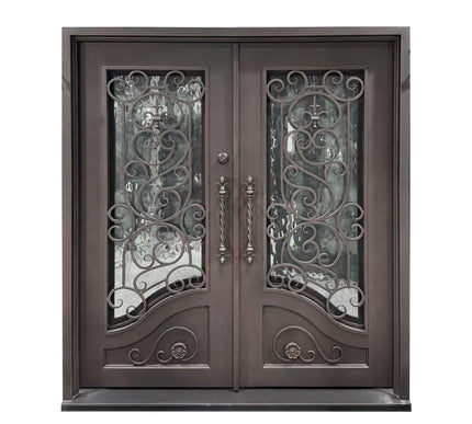 elitecustomdoor large size iron wrought double door with square top