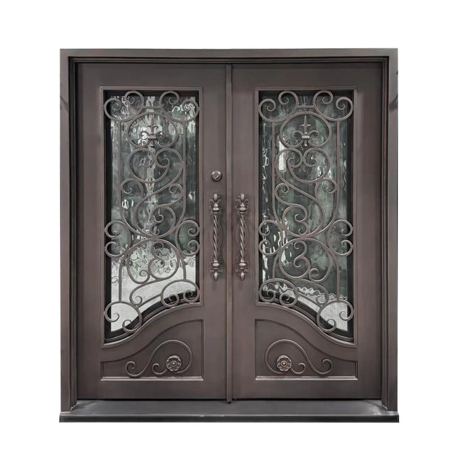 elitecustomdoor large size iron wrought double door with square top