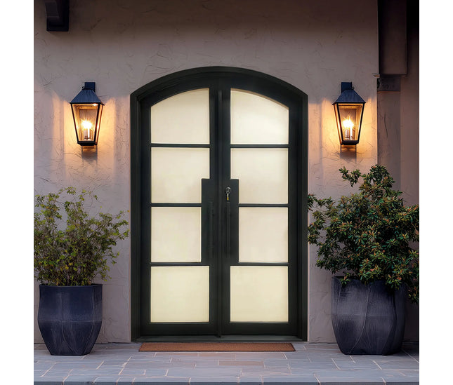 Elite Custom Door Double Iron French Door with Frosted Glass F-S119