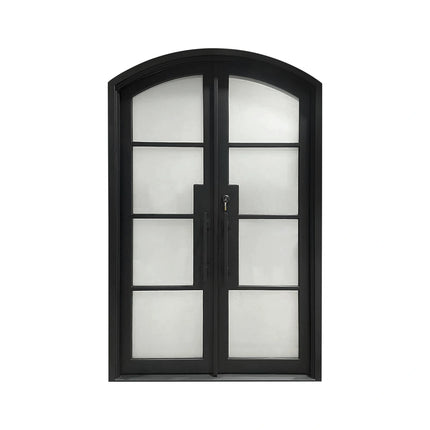 Elite Custom Door Iron Double French Door with Frosted Glass
