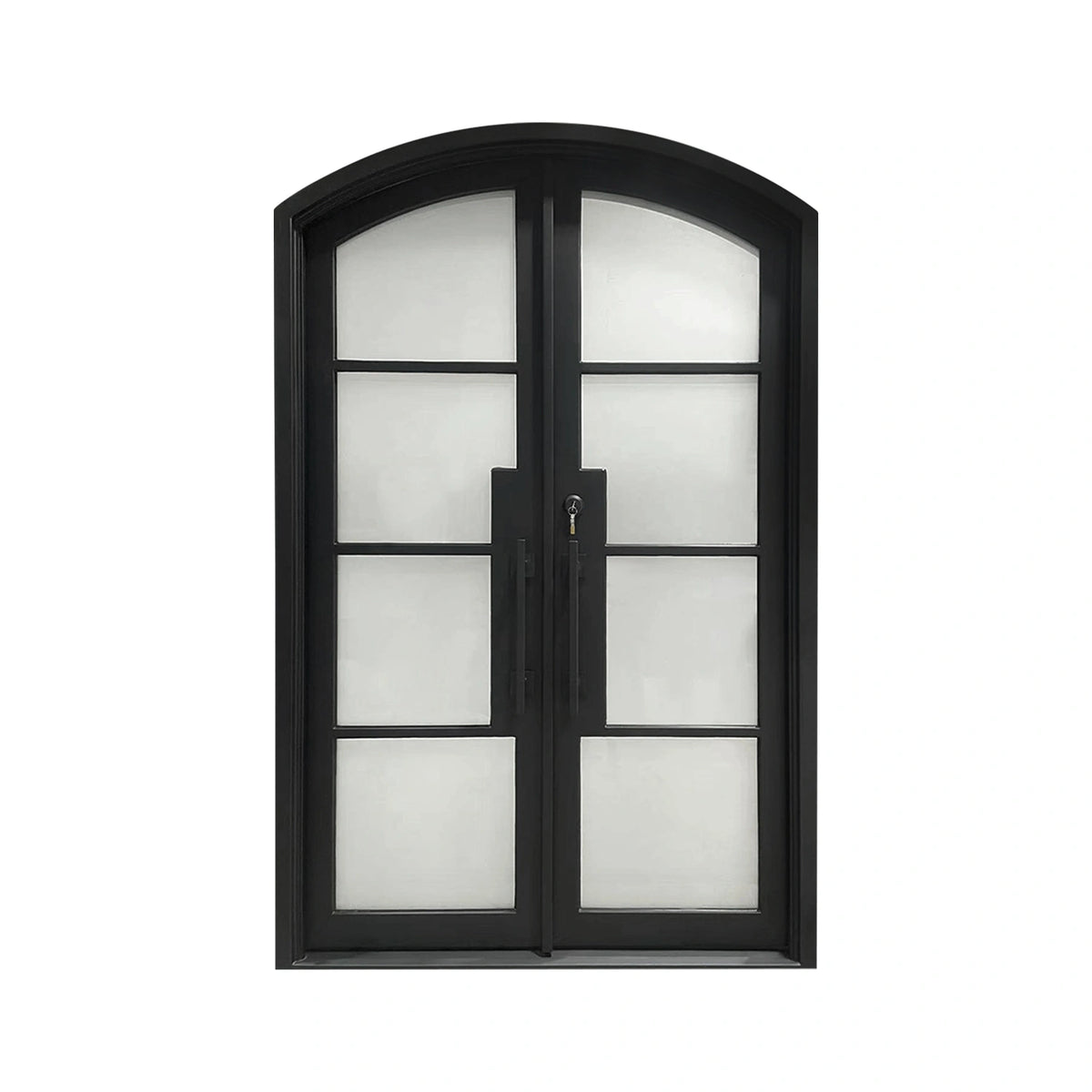Elite Custom Door Iron Double French Door with Frosted Glass