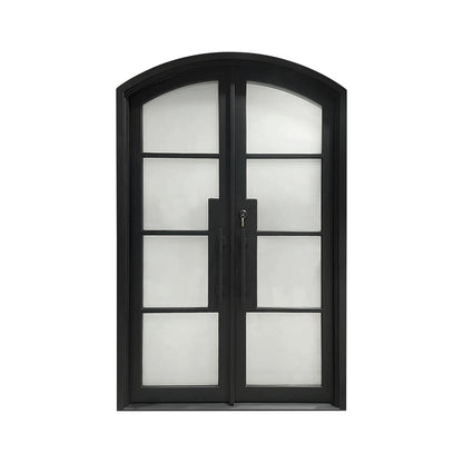Elite Custom Door Iron Double French Door with Frosted Glass