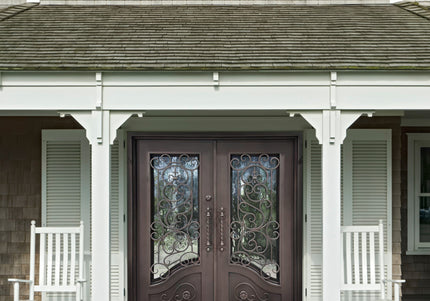 elitecustomdoor iron wrought double door with elegant scrollwork