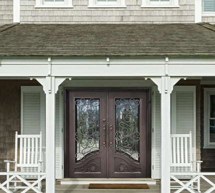 elitecustomdoor iron wrought double door with elegant scrollwork