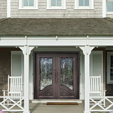 elitecustomdoor iron wrought double door with elegant scrollwork
