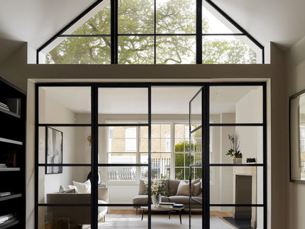 elitecustomdoor iron French double interior door with sidelights and square top