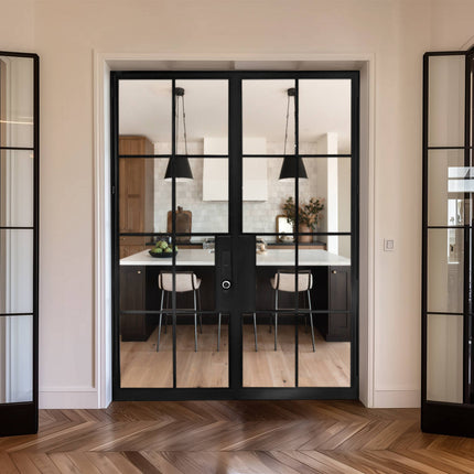 ECD Iron French Interior Double Door with Wide Opening and Smooth Operation F-I108