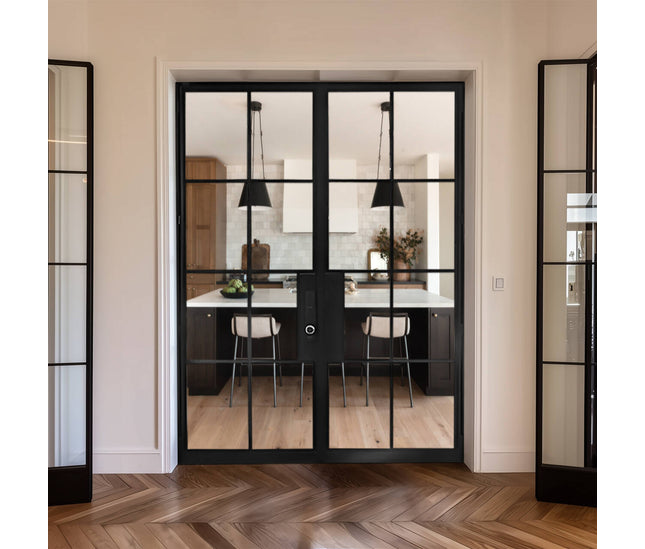 ECD Iron French Interior Double Door with Wide Opening and Smooth Operation F-I108