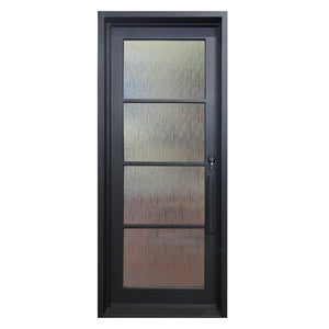 elitecustomdoor iron French single patio door with 4 lite tempered glass