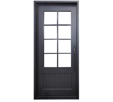 Elite Custom Door Iron French Single Door with 8 Lites