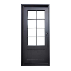 Elite Custom Door Iron French Single Door with 8 Lites