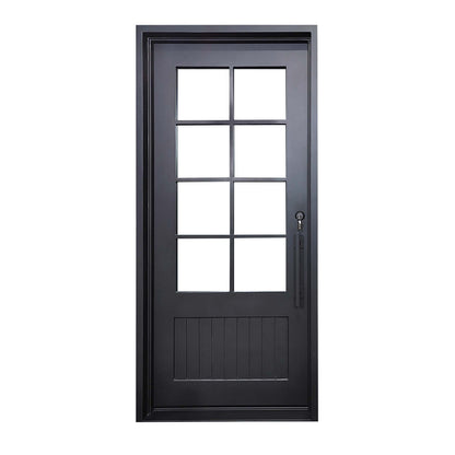 Elite Custom Door Iron French Single Door with 8 Lites