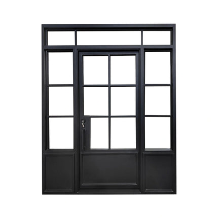 Elite Custom Door Iron French Single Door with Transom and Sidelights