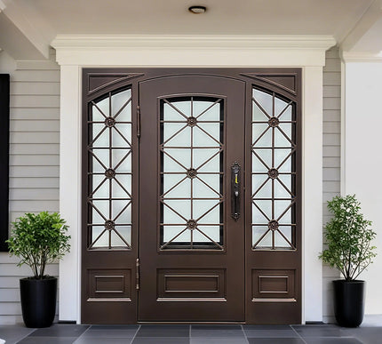  ECD Iron Front Double Door with Square Top and Arched Inside E-S128