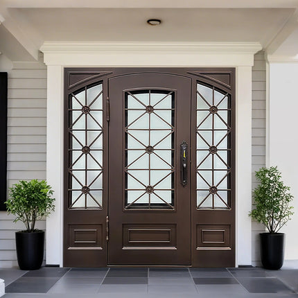  ECD Iron Front Double Door with Square Top and Arched Inside E-S128