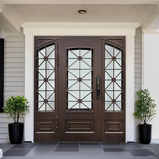  ECD Iron Front Double Door with Square Top and Arched Inside E-S128