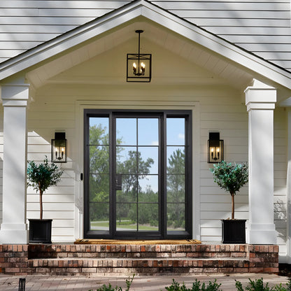 elitecustomdoor iron french double door with two sidelights and square top
