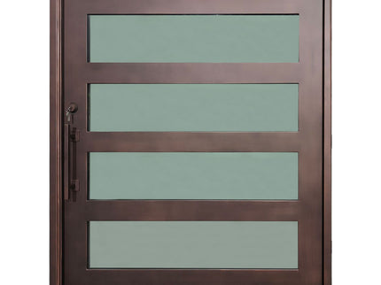elitecustomdoor iorn wrought thermal break pivot door with tempered glass