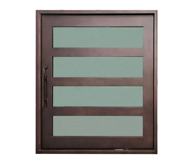 elitecustomdoor iorn wrought thermal break pivot door with tempered glass