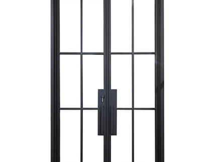 elitecustomdoor iron fench double front door with square top
