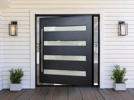 elitecustomdoor iron pivot single door with neat design