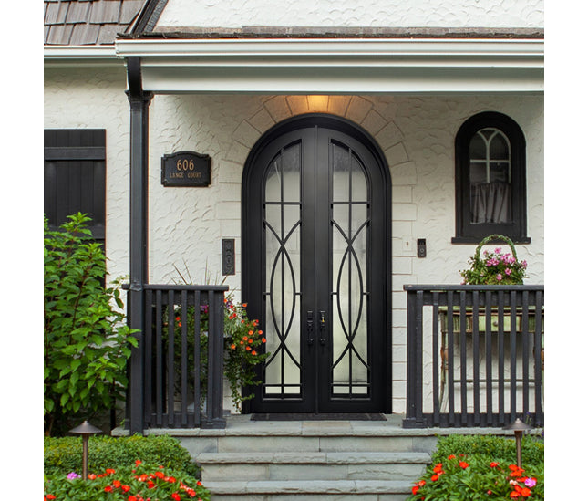 elitecustomdoor iron front double door with elegant scrollwork
