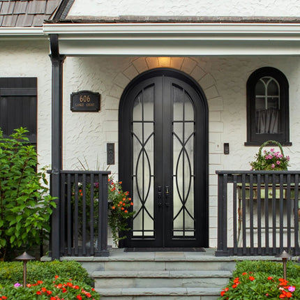 elitecustomdoor iron front double door with elegant scrollwork
