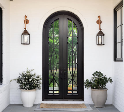 elitecustomdoor thermal break iron wrought door with round top