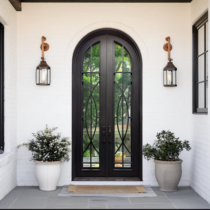 elitecustomdoor thermal break iron wrought door with round top