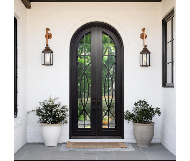 elitecustomdoor thermal break iron wrought door with round top