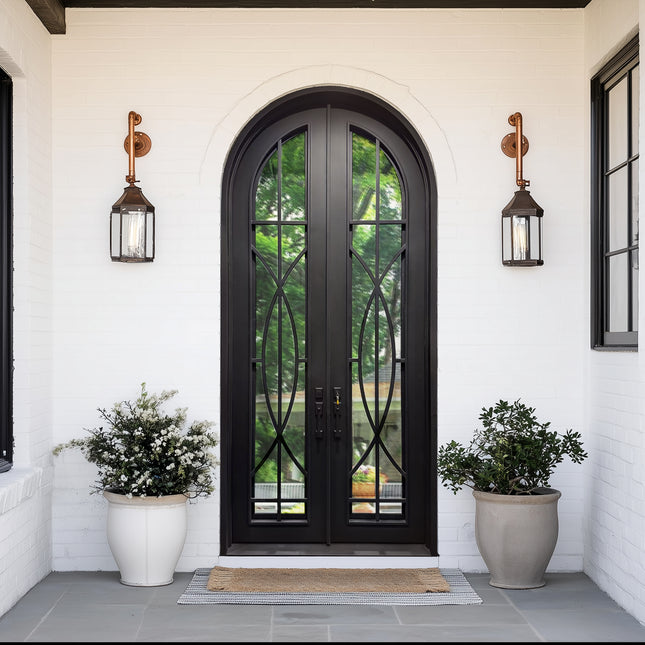 elitecustomdoor thermal break iron wrought door with round top