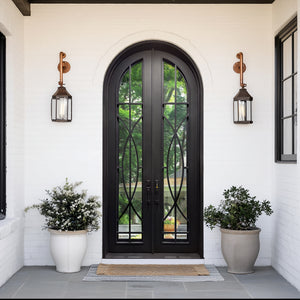 elitecustomdoor thermal break iron wrought door with round top