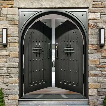 Elite Custom Door Iron Double Entry Door with No-glass Panel